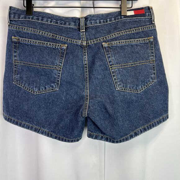 vtg Tommy Hilfiger Tommy Jeans Denim Shorts Women sz 13 Blue Dark Wash 90s Y2K - Picture 2 of 10